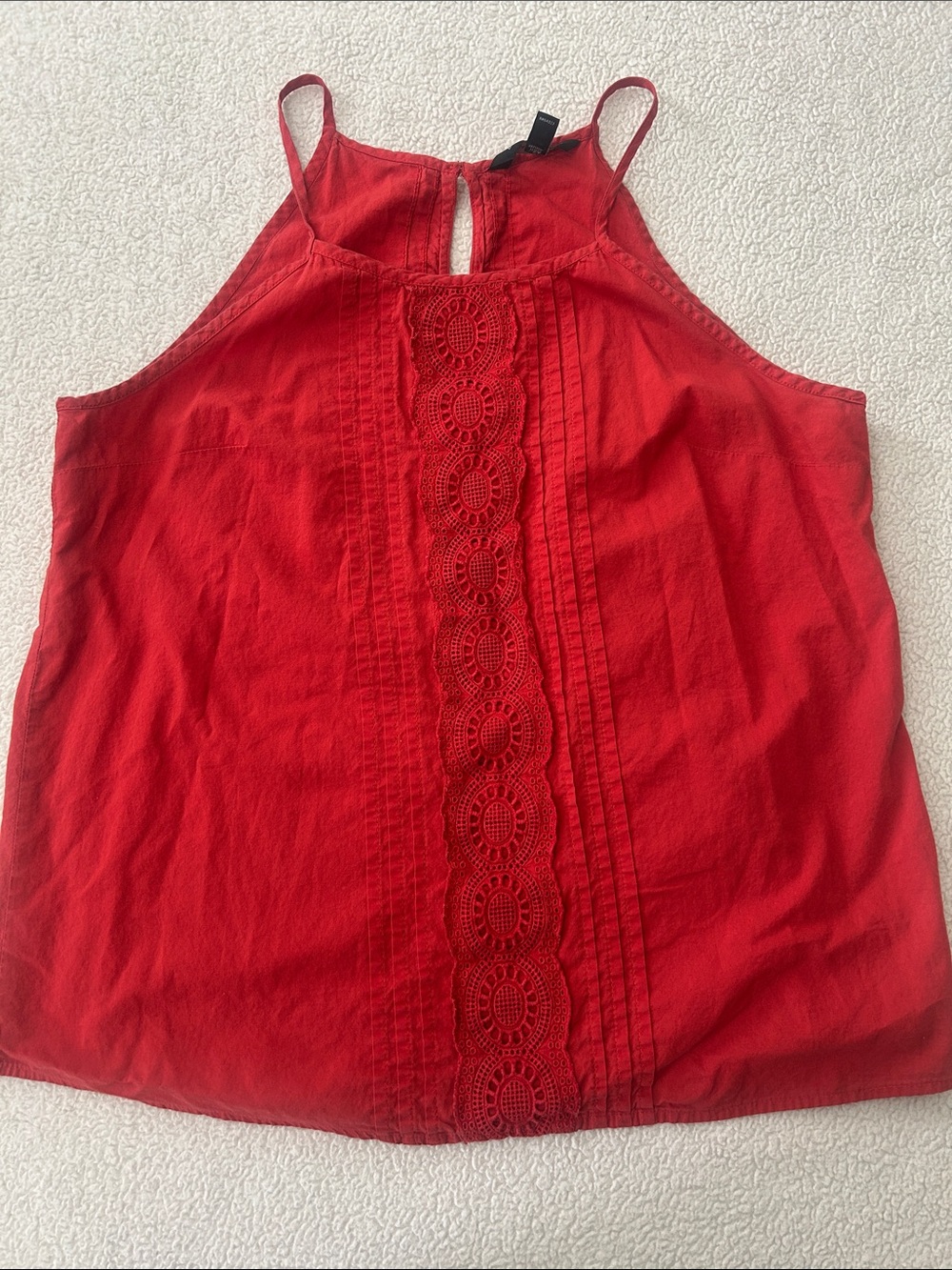 Banana Republic Factory Red Crochet-Front Halter Camisole